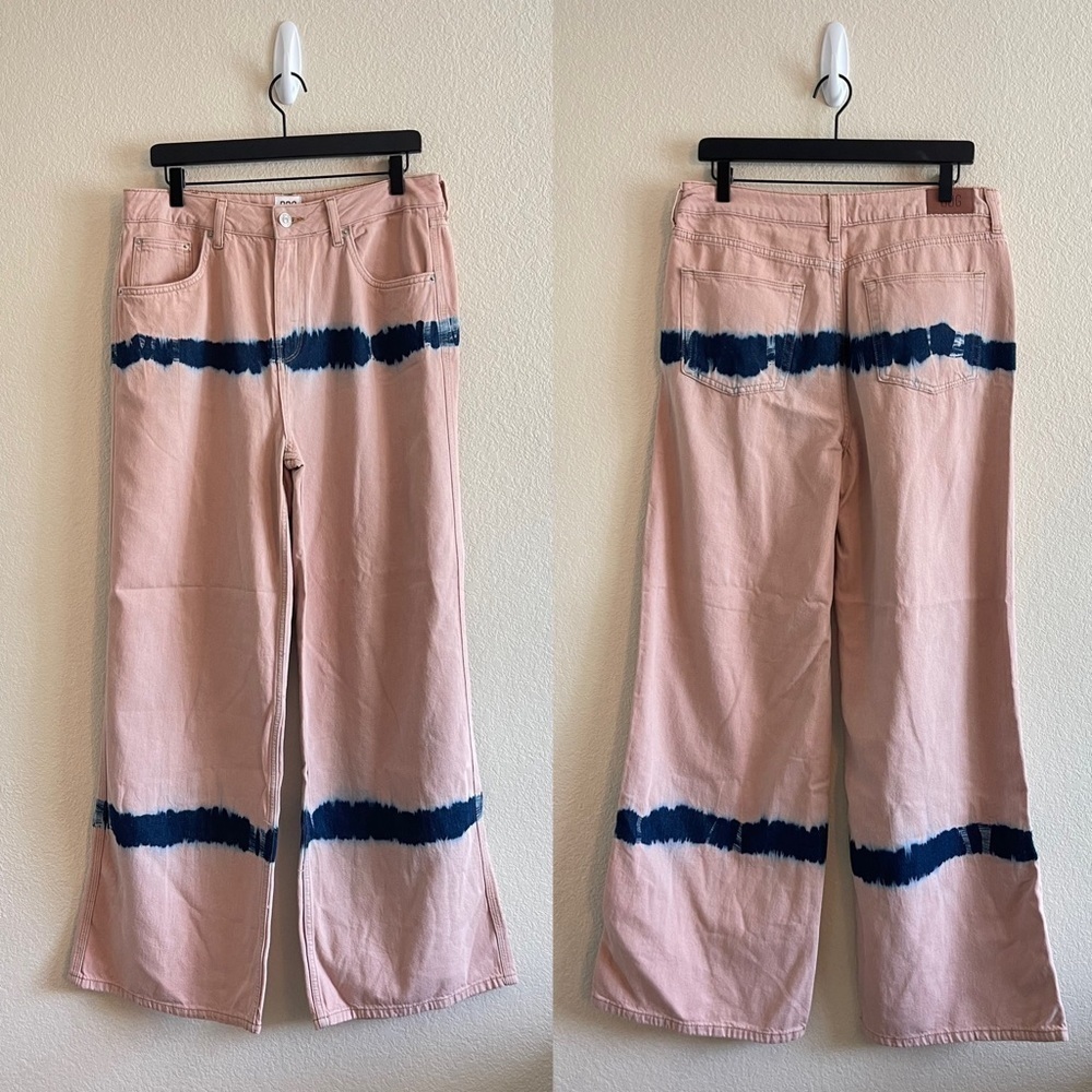 Urban Outfitters BDG Pink Tie-Dye Puddle Jeans High Rise Slouchy Women's Size 32 - Picture 3 of 12